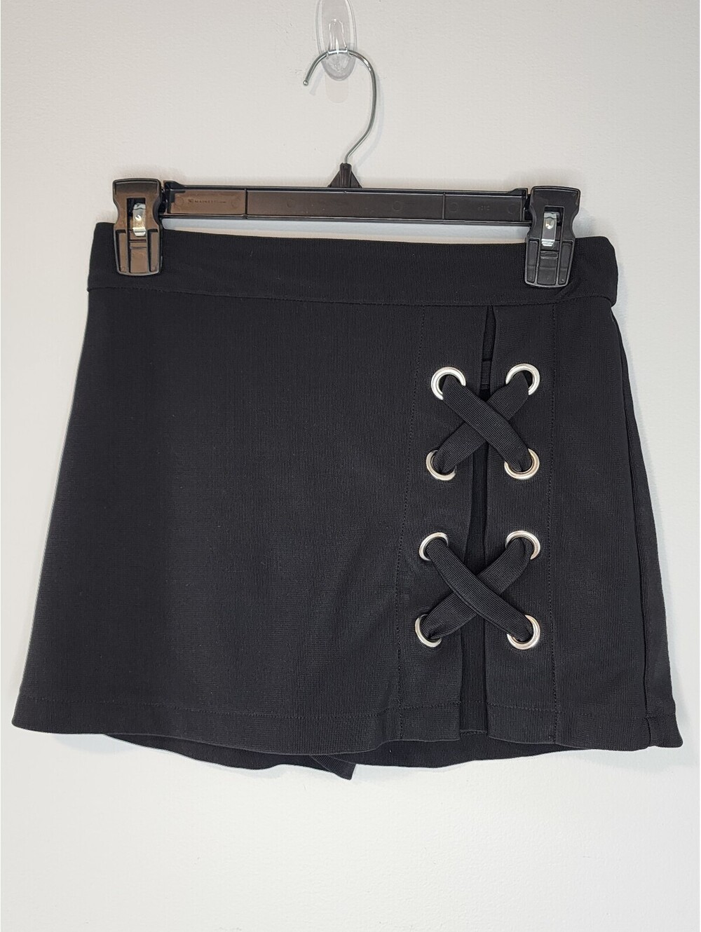 Forever 21 Black Lace-Up Front Skort Shorts, Size M